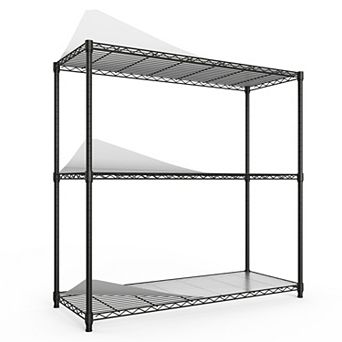Heavy Duty 3 tier Wire Shelf Unit, NSF Certified Adjustable Garage Storage Rack