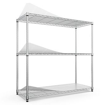 Heavy Duty 3 tier Wire Shelf Unit, NSF Certified Adjustable Garage Storage Rack