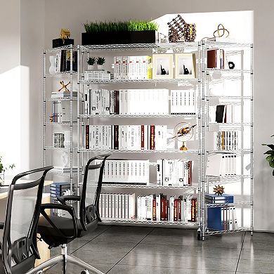 Heavy Duty 6-Tier Shelving Unit,Adjustable NSF Garage Storage Rack with Wheels