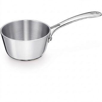 Mini Stainless Steel Saucepan, Tri-Ply Small Pot with Stay-Cool Handle