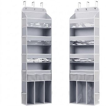 Over Door 5 tier Baby Organizer with Clear Pockets and Mesh Sides set of 2