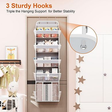 Over Door 5-Tier Baby Organizer with Clear Pockets and Mesh Sides set of 2