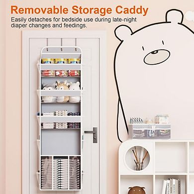 Over Door 5-Tier Baby Organizer with Clear Pockets and Mesh Sides set of 2