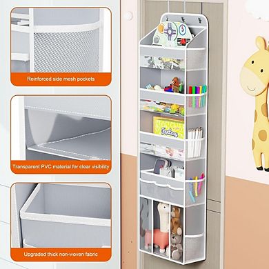 Over Door 5-Tier Baby Organizer with Clear Pockets and Mesh Sides set of 2