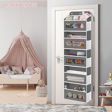 Over Door Organizer with 5 Shelves and 10 Mesh Pockets Storage