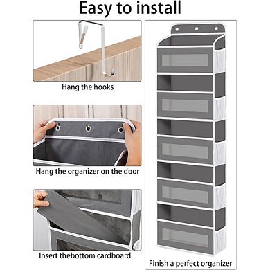 Over Door Organizer with 5 Shelves and 10 Mesh Pockets Storage
