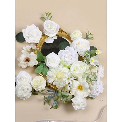 White Artificial Flower Box Set, DIY Bouquets & Table Centerpiece Decor