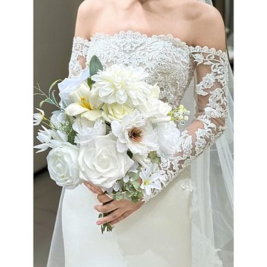 White Artificial Flower Box Set, DIY Bouquets & Table Centerpiece Decor