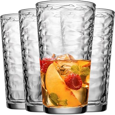 10pc Highball Drinking Glass Set, Glasses for Water, Juice & Cocktails