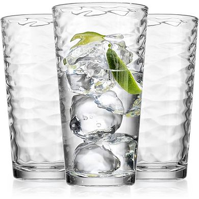 10pc Highball Drinking Glass Set, Glasses for Water, Juice & Cocktails