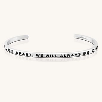 Side By Side Or Miles Apart, We Will Always Be Connected By Heart Bracelet