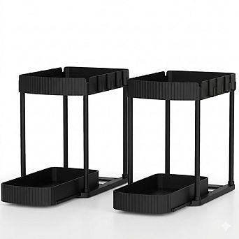 2-Pack Pull-Out Under Sink Organizer, Multi-Purpose Cabinet Storage
