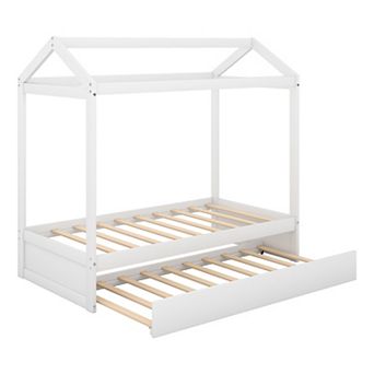 House Bed with Trundle White