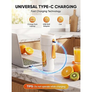 Portable Personal Blender, 12-Blade Mini Smoothie Maker, USB-C Rechargeable, BPA-Free