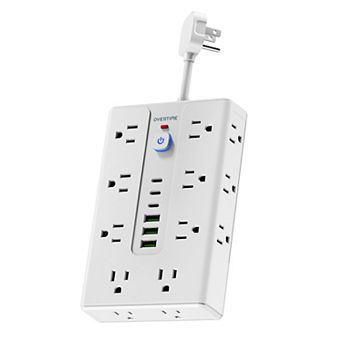 Overtime OS70 22-in-1 Multi-Port Power Strip with 16 AC Outlets, 3 USB-A & 3 USB-C Ports, White