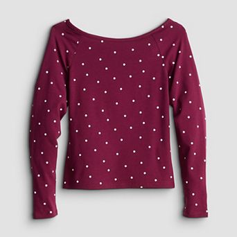 Girls 7-16 Sea + Skye Boat Neck Long Sleeve Cozy Tee