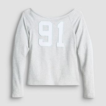 Girls 7-16 Sea + Skye Boat Neck Long Sleeve Cozy Tee