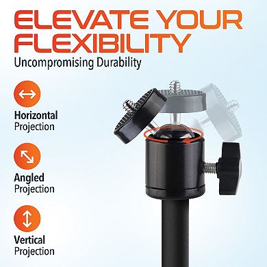 Delton S190S Adjustable Webcam Floor Stand and Tablet Clip Holder Bundle, Black