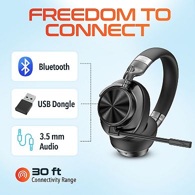 Delton E450 Wireless Ergonomic Mechanical Keyboard, Vertical Mouse & Noise-Cancelling Headset, Black