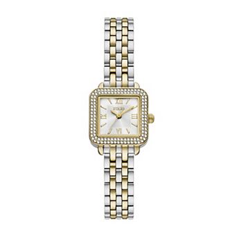 Folio Women's Two Tone Simulated Crystal Square Bracelet Watch - FMDKH563