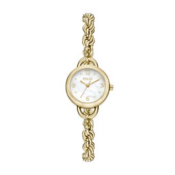 Folio Womens Gold-Tone Rope Chain Watch