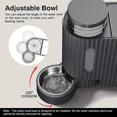 Automatic Gravity Pet Feeder Water Dispenser Set Stainless Steel 0.8 Gallon Large Capacity for Cats