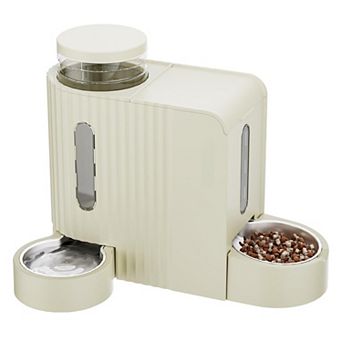 Automatic Gravity Pet Feeder Water Dispenser Set Stainless Steel 0.8 Gallon Large Capacity for Cats