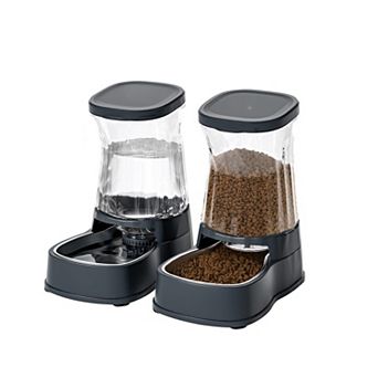Automatic Dog Water Dispenser Gravity Stainless Steel Waterer & Food Feeder Set BPA Free Large