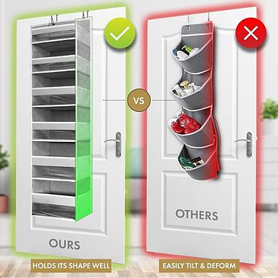 Over-the-Door Hanging Organizer, 12 Mesh Pockets, 50 lb Capacity