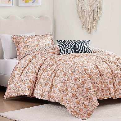 BebeTeen By Bebejan Clay Trees 100 % Cotton Sateen Reversible Comforter Set