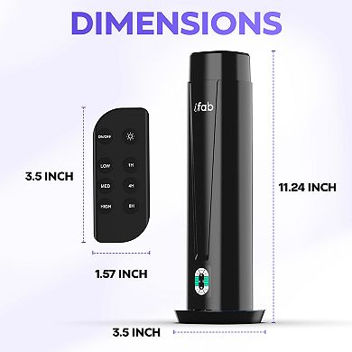 iFab 86L Waterless Essential Oil Diffuser with Remote Control & Timer for Home, Office, Hotel, Black