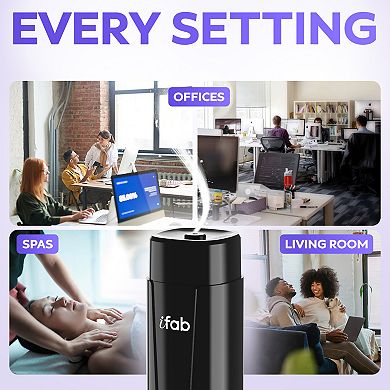 iFab 86L Waterless Essential Oil Diffuser with Remote Control & Timer for Home, Office, Hotel, Black