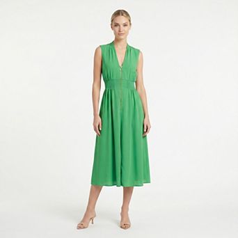 Women's Maison Tara Sleeveless V-Neck Smocked Waist Midi Dress