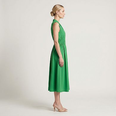 Women's Maison Tara Sleeveless V-Neck Smocked Waist Midi Dress