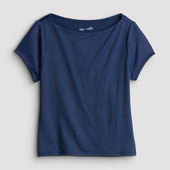 Girls 7-16 Sea + Skye Boat Neck Smooth Tee