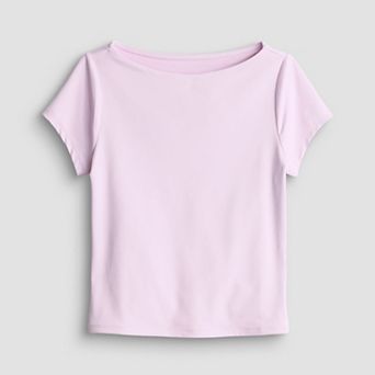 Girls 7-16 Sea + Skye Boat Neck Smooth Tee