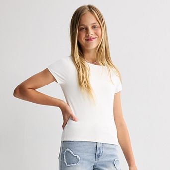 Girls 7-16 Sea + Skye Boat Neck Smooth Tee