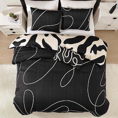 BebeTeen By Bebejan Ebony and Ivory 100 % Cotton Sateen Reversible Comforter Set
