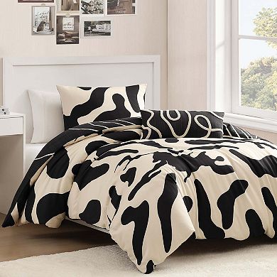 BebeTeen By Bebejan Ebony and Ivory 100 % Cotton Sateen Reversible Comforter Set