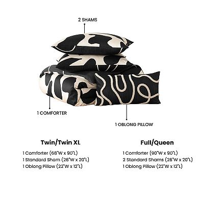 BebeTeen By Bebejan Ebony and Ivory 100 % Cotton Sateen Reversible Comforter Set