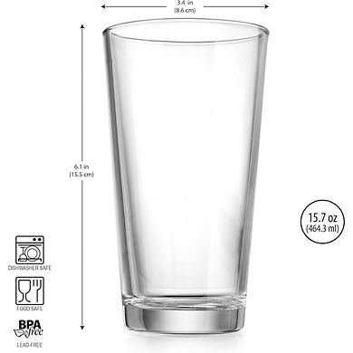 Highball Drinking Glass Set, Durable Cups for Juice & Beer