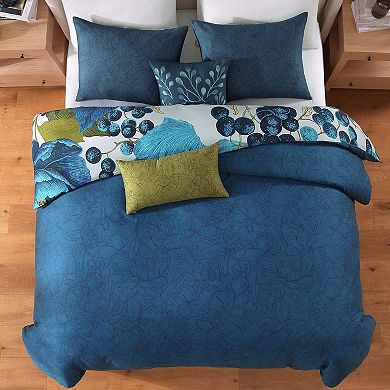 Bebejan Teal Tapestry 100 % Cotton Sateen 5 Piece Reversible Comforter Set