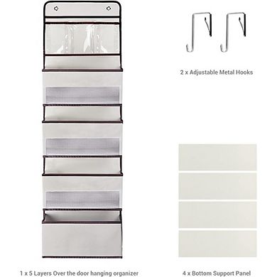 Over Door Hanging Organizer with 4 Large and 3 Small Pockets for Storage set of 2