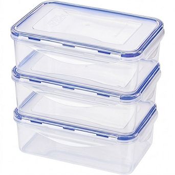 Food Storage Containers Set, Airtight Locking Lids, Leak-Proof BPA-Free Plastic