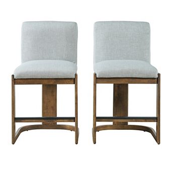 Barstools With Supportive Backrest, Solid Wood Construction For Kitchen Island Area