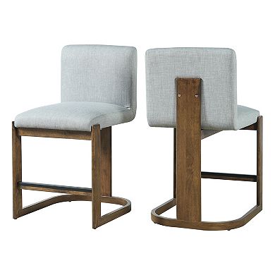 Barstools With Supportive Backrest, Solid Wood Construction For Kitchen Island Area