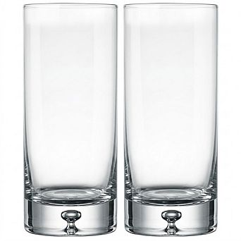Highball Glass Set of 2 Heavy Base, Dishwasher Safe Drinkware