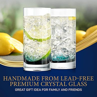 Highball Glass Set of 2 Heavy Base, Dishwasher Safe Drinkware