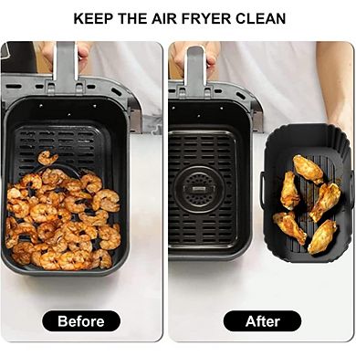 2 Pack Silicone Air Fryer Liners Reusable & Food-Grade