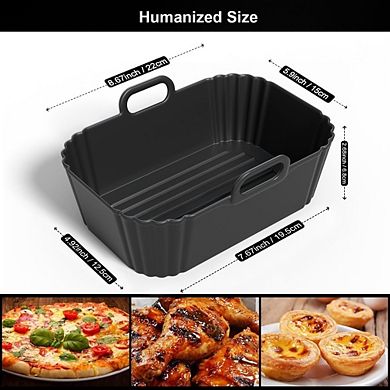 2 Pack Silicone Air Fryer Liners Reusable & Food-Grade